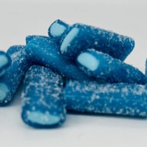 Jujubes bâtonnet à la framboise bleu sure